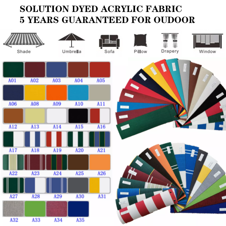 5 years warranty 100% solution dyed acrylic outdoor furniture awning fabric 5 years warranty 100% solution dyed acrylic outdoor furniture awning fabric
